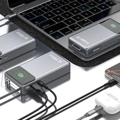 Батарея универсальная Dudao K31Pro 20000mAh 45W PD, QC, with built-in USB-C/Lightning cables (6977196682010)