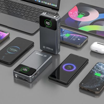Батарея универсальная Dudao K31Pro 20000mAh 45W PD, QC, with built-in USB-C/Lightning cables (6977196682010)
