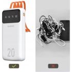 Батарея универсальная Dudao K6Pro+ 20000mAh 10W with USB-C/Lightning/MicroUSB/USB-A cables (6977196682409)