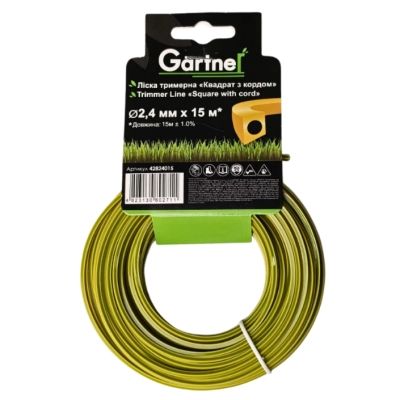 Жилка косильная Gartner "Квадрат с кордом" 2,4 мм × 15 м (42824015)