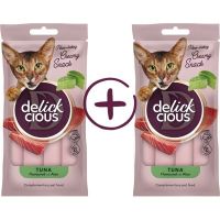 Ласощі для котів Delickcious Кремові тунець з додаванням алое 1+1 (4820269148048)