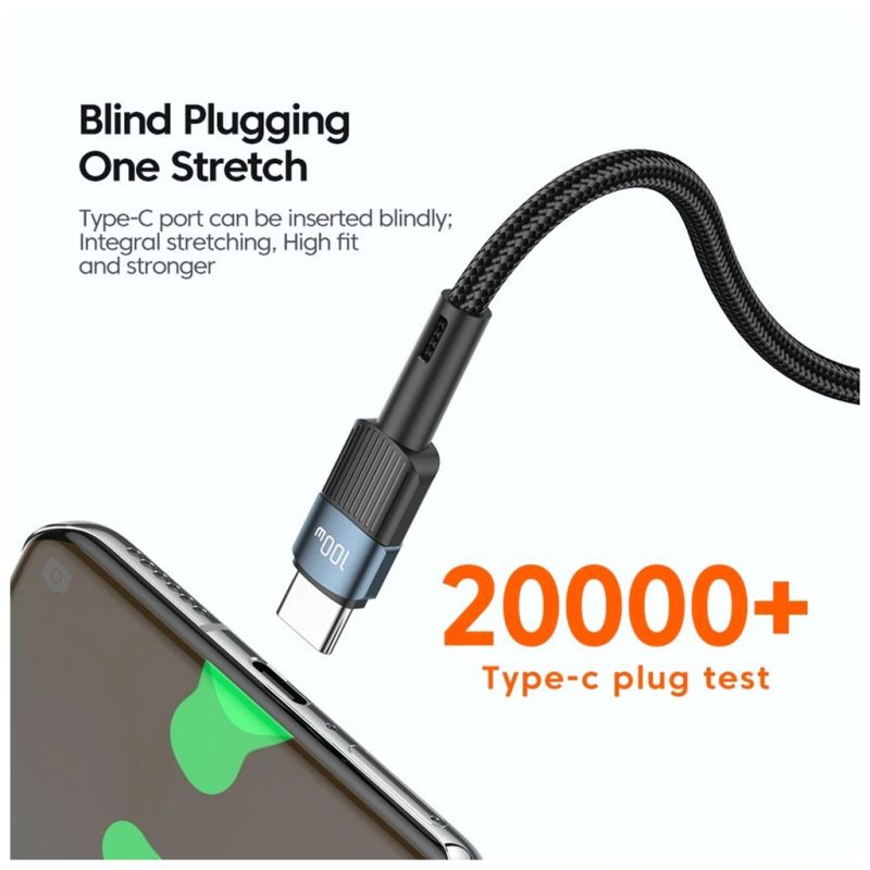 Дата кабель USB-C to USB-C 0.5m 100W black Essager (EXCTT1-XCB01)