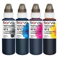 Чернила Barva Canon/HP/Lexmark 4 4x100 мл, BK/C/M/Y, universal (CU4-100-MP)