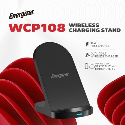 Зарядний пристрій Energizer Qi 15W wireless (WCP108) black (WCP108)