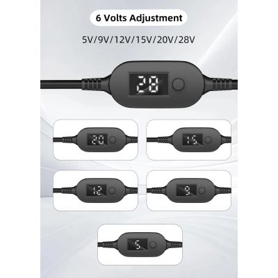 Кабель питания USB-C to DC 5.5x2.5mm 1.0m 5V/9V/12V/15V/20V/28V 140W black XoKo (XK-K695)