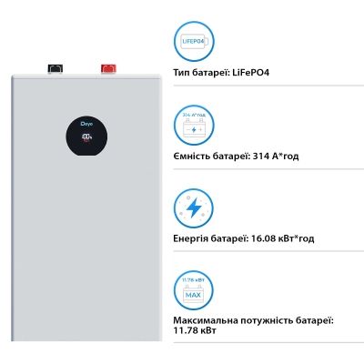 Батарея LiFePo4 Deye (SE-F16-С), 51.2V - 314Ah, 16kWh (SE-F16-С)