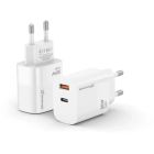 Зарядное устройство Grand-X GaN 1xUSB-C + 1xUSB QC3.0 36W white (CH-360W)