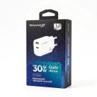 Зарядное устройство Grand-X GaN 1xUSB-C + 1xUSB QC3.0 36W white (CH-360W)