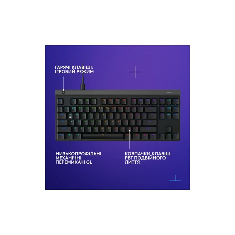 Клавиатура Logitech G515 TKL Cored GL Tactile RGB USB UA Black (920-014133)