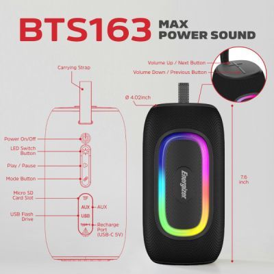 Акустична система Energizer (BTS163) Black (BTS163)