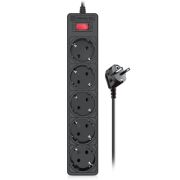 Мережевий фільтр живлення REAL-EL RS-Protect 505, 3m, black (EL122300045)