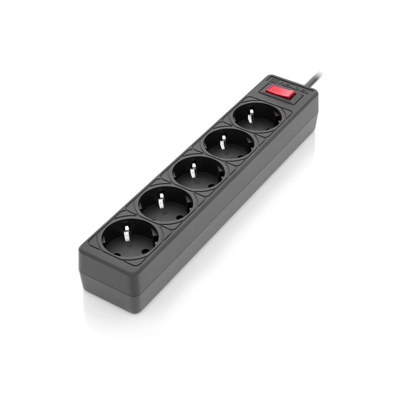 Сетевой фильтр питания REAL-EL RS-Protect 505, 5m, black (EL122300046)