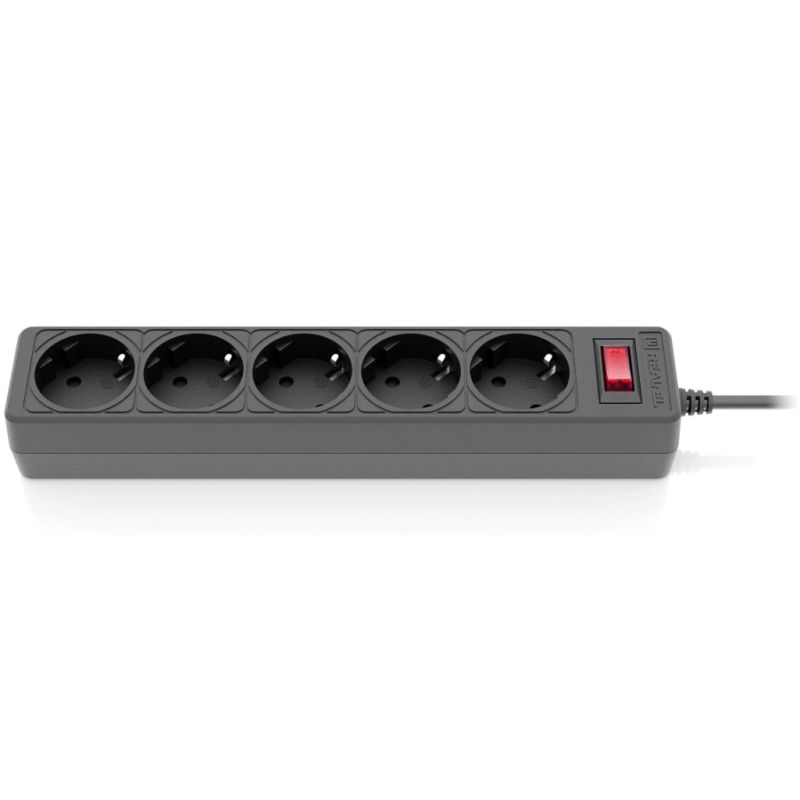 Сетевой фильтр питания REAL-EL RS-Protect 505, 5m, black (EL122300046)