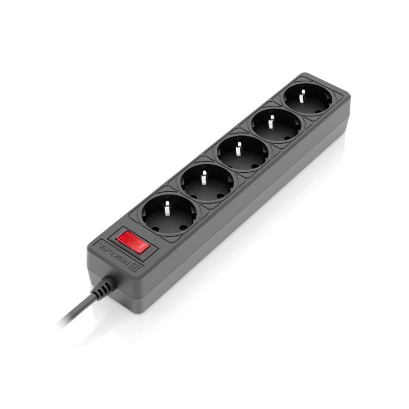 Сетевой фильтр питания REAL-EL RS-Protect 505, 5m, black (EL122300046)