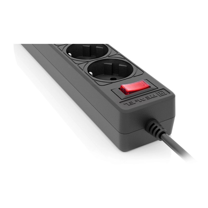 Сетевой фильтр питания REAL-EL RS-Protect 505, 5m, black (EL122300046)