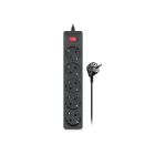 Сетевой фильтр питания REAL-EL RS-Protect 505, 5m, black (EL122300046)