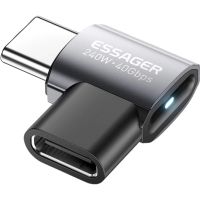 Перехідник USB-C F to USB-C M USB 4.0 40Gbps 240W 90° corner Essager (EOTG7-YH0G-P)