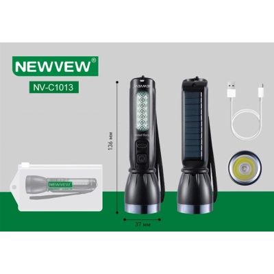 Ліхтар NEWVEW NV-C1013 Solar Panel 500mAh Black (NWVW-NV-C1013-BK)