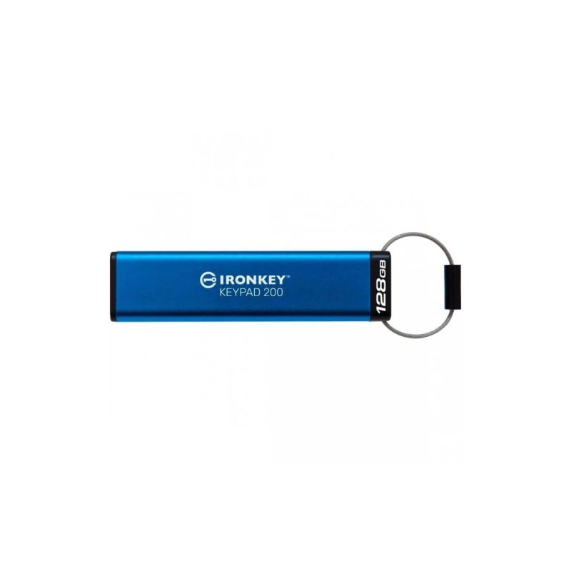 USB флеш накопитель Kingston 128GB IronKey Keypad 200 Type-C Encrypted Blue USB 3.2 (IKKP200C/128GB)