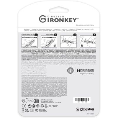 USB флеш накопитель Kingston 128GB IronKey Keypad 200 Type-C Encrypted Blue USB 3.2 (IKKP200C/128GB)