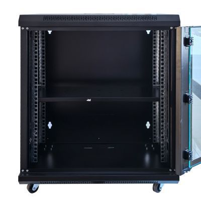 Шафа настінна GEAR 15U 19" 600x600x750 мм, + полка 19", black (GWMSN-15U-600-600)