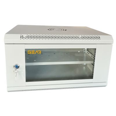 Шкаф настенный GEAR 6U 19" 600x600x300 мм, + полка 19", grey (GWMSN-6U-600-600G)