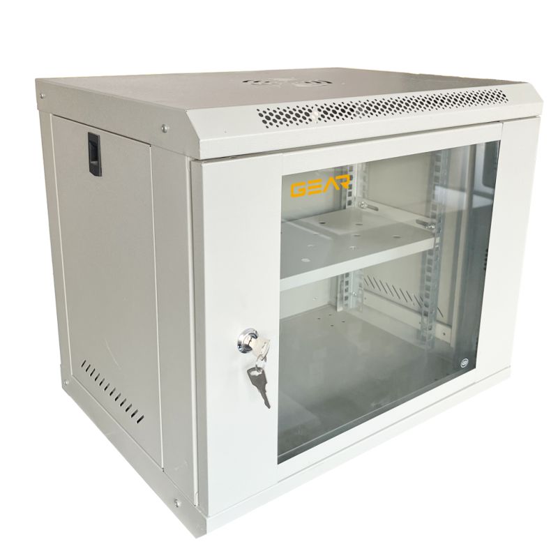 Шкаф настенный GEAR 9U 19" 600x600x450 мм, + полка 19", grey (GWMSN-9U-600-600G)