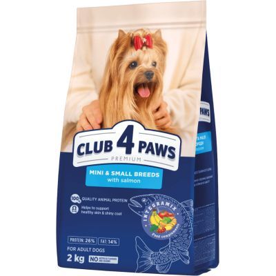 Сухой корм для собак Club 4 Paws Premium для малых и миниатюрных пород с лососем 2 кг (4820269145474)