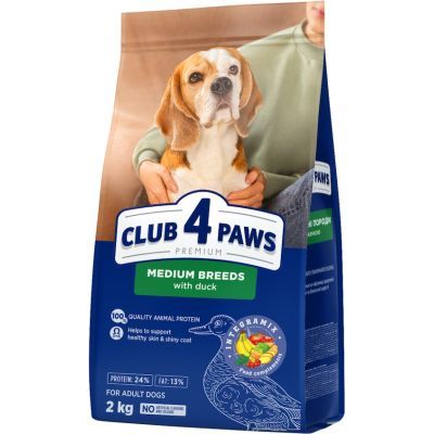Сухой корм для собак Club 4 Paws Premium для средних пород с уткой 2 кг (4820269144644)