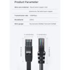 Патч-корд 15м UTP cat 6 RJ45 TopSpeed Ethernet Flat Cable Black Essager (EXCWXB-JSE01)