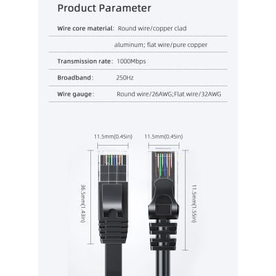 Патч-корд 15м UTP cat 6 RJ45 TopSpeed Ethernet Flat Cable Black Essager (EXCWXB-JSE01)