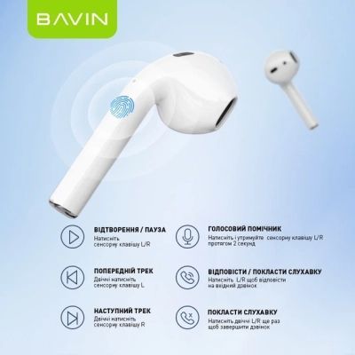Навушники BAVIN BAVIN-81 Hi-Res LCD Tough White (HB-BA-81-WH)