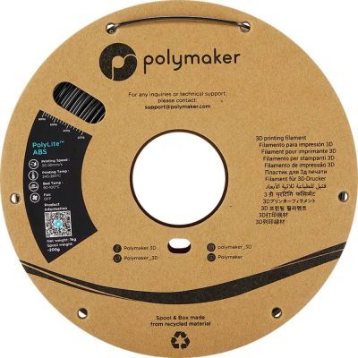Пластик для 3D-принтера Polymaker ABS POLYLITE 1,75mm 1kg Black (PE01001)