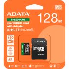 Карта пам'яті ADATA 128GB microSD class 10 UHS-I U3 V30 A2 Speed Plus (UD128GUI3V30A2SP-RA1)