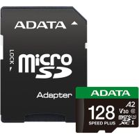 Карта пам\'яті ADATA 128GB microSD class 10 UHS-I U3 V30 A2 Speed Plus (UD128GUI3V30A2SP-RA1)