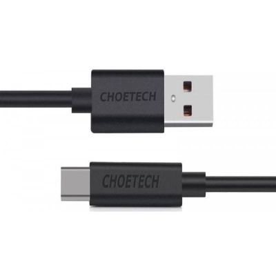 Дата кабель USB 2.0 AM to USB-C 3.0m 18W PVC black Choetech (AC0004-BK)