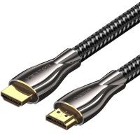 Кабель мультимедийный HDMI M to HDMI M 0.5m V2.0 4K60Hz braided zinc alloy black Vention (ALMBD)