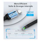 Дата кабель USB-C to USB-C 2.0m USB4 Gen 3 240W 8K Choetech (XCC-1042)