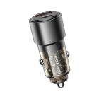 Зарядное устройство BOROFONE 1xUSB-C PD65W + 1xUSB QC3.0 83W car adapter transparent black (6941991101625)