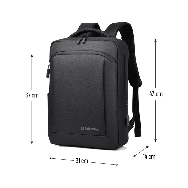 Рюкзак для ноутбука ColorWay Practical 17.3" Black (CW-BPP173-BK)