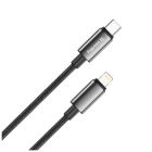 Дата кабель USB-C to Lightning 2.0m PD30W zinc alloy braided black ColorWay (CW-CBPDCL099-BK)