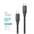 Дата кабель USB-C to USB-C 1.0m 3A 60W TPE embossed black ColorWay (CW-CBPDCC101-BK)