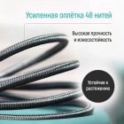 Дата кабель USB 2.0 AM to Lightning 1.0m 3A zinc alloy braided black ColorWay (CW-CBUL098-BK)