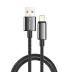 Дата кабель USB 2.0 AM to Lightning 1.0m 3A zinc alloy braided black ColorWay (CW-CBUL098-BK)
