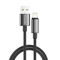 Дата кабель USB 2.0 AM to Lightning 1.0m 3A zinc alloy braided black ColorWay (CW-CBUL098-BK)