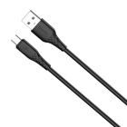 Дата кабель USB 2.0 AM to Micro 5P 1.0m 3A textured PVC black ColorWay (CW-CBUM094-BK)
