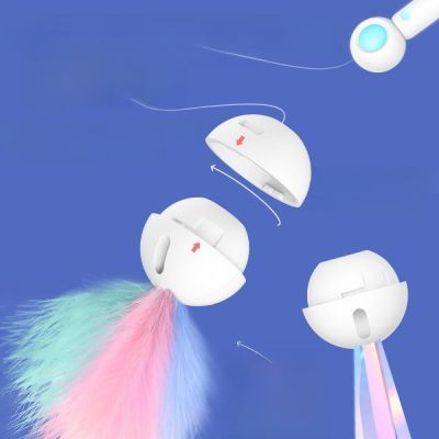 Іграшка для котів Petgravity Інтерактивна висувна вудочка з лазером блакитна (PG-CT053B)