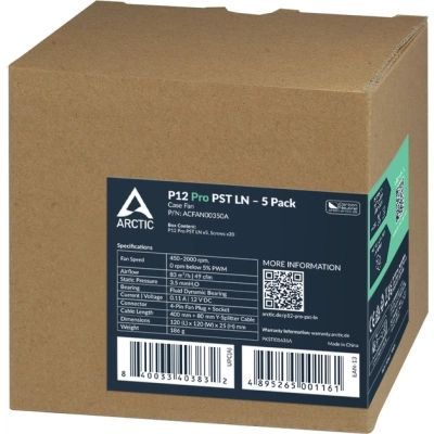 Кулер для корпуса Arctic P12 Pro PST LN, 5 шт. (ACFAN00350A)