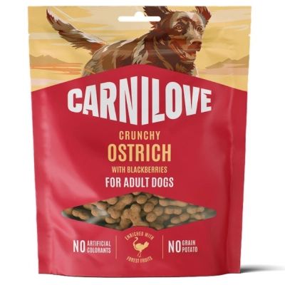 Лакомство для собак Carnilove Crunchy Snack Ostrich with Blackberries 200 г (8595602582587)