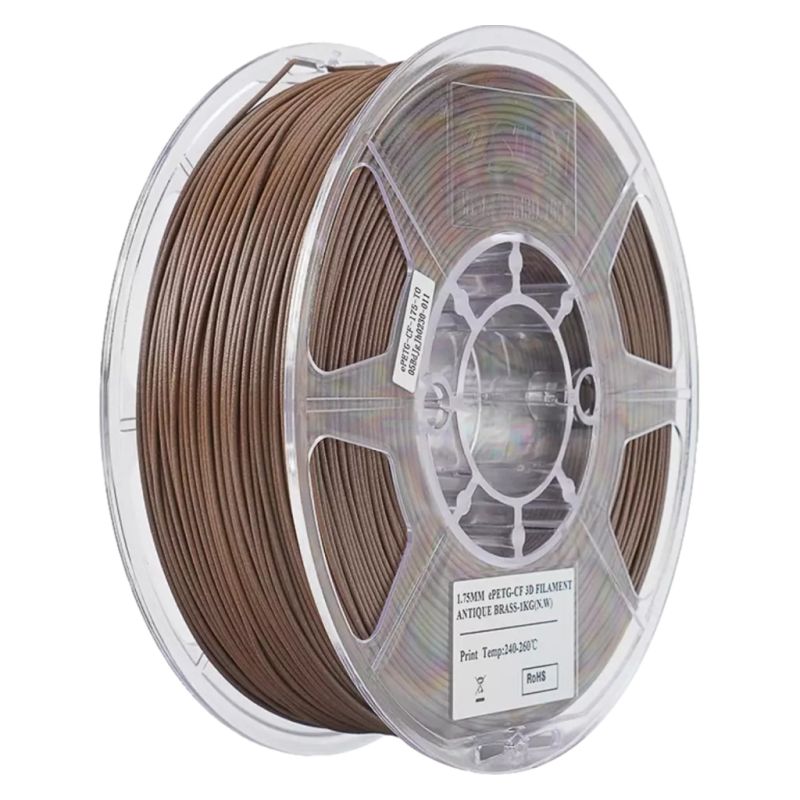 Пластик для 3D-принтера eSUN ePETG-CF 1,75mm 1kg antique brass (EPETG-CF-P175AB1)